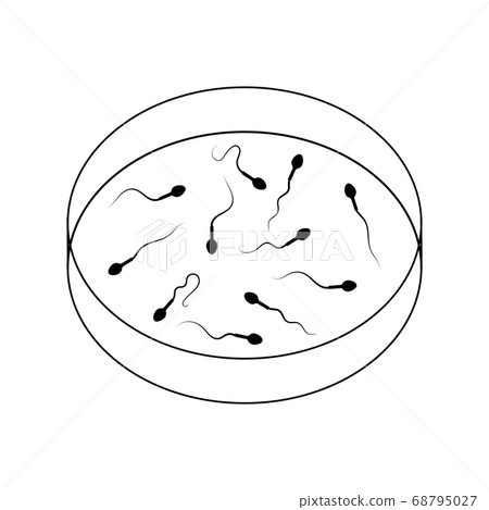 Human spermatozoa cell in Petri dish Human spermatozoa cell in Petri dish 68795027