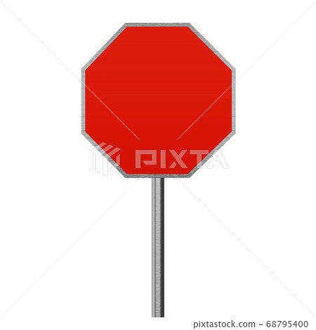 Stop Roadsign. Blank Space. Copy Space. Isolated on white Background 3D Render Stop Roadsign. Blank Space. Copy Space. Isolated on white Background 3D Render 68795400
