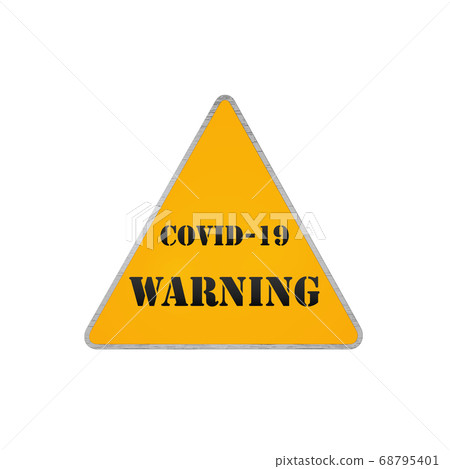 Coronavirus Road Sign. Covid-19 Warning 3D Render Coronavirus Road Sign. Covid-19 Warning 3D Render 68795401