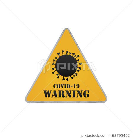 Coronavirus Road Sign. Covid-19 Warning 3D Render Coronavirus Road Sign. Covid-19 Warning 3D Render 68795402