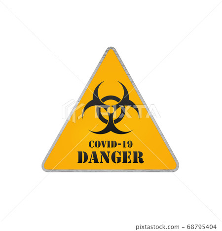 Coronavirus Biohazard Danger Road Sign. Covid-19 Warning 3D Render Coronavirus Biohazard Danger Road Sign. Covid-19 Warning 3D Render 68795404