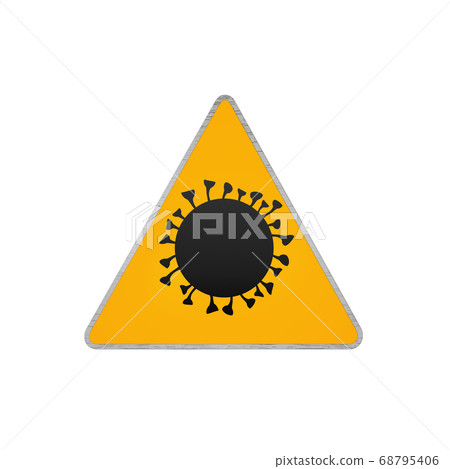 Coronavirus Road Sign. Covid-19 Warning 3D Render Coronavirus Road Sign. Covid-19 Warning 3D Render 68795406