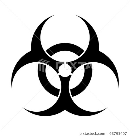 Biohazard Black Silhuette Sign Isolated On White 68795407