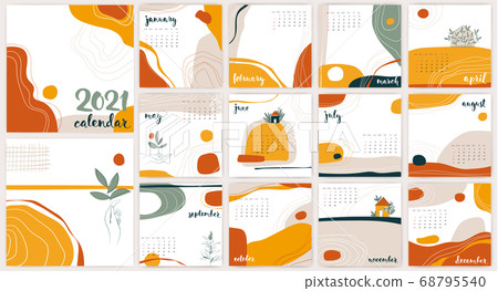 2021 calendar in modern eco nature life style. 2021 calendar in modern eco nature life style. 68795540