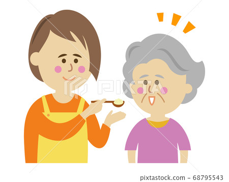 Illustration image of nursing care that will eat meals 68795543