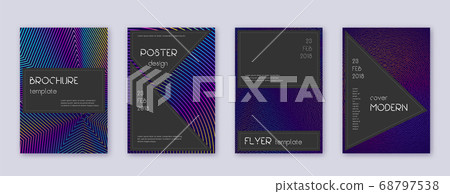 Black brochure design template set. Rainbow abstra 68797538