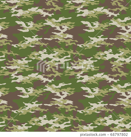 Fashionable camouflage pattern, military green print, seamless illustration Fashionable camouflage pattern, military green print, seamless illustration 68797802