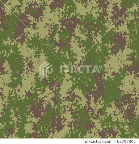 Fashionable camouflage pattern, military green print, seamless illustration 68797803