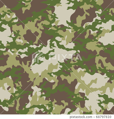 Fashionable camouflage pattern, military green print, seamless illustration 68797810