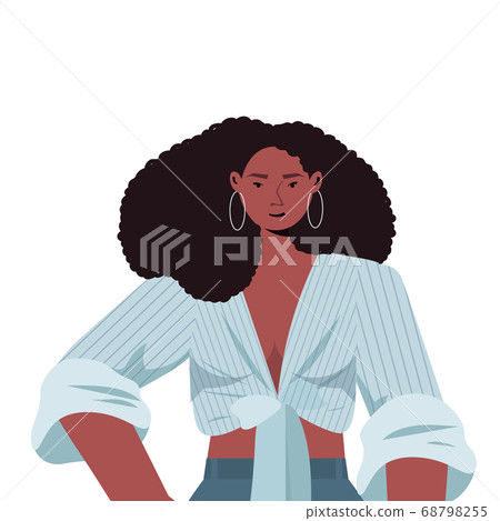 young woman in casual trendy clothes african american female cartoon character portrait young woman in casual trendy clothes african american female cartoon character portrait 68798255