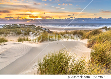 View from dune top over North Sea View from dune top over North Sea 68798908