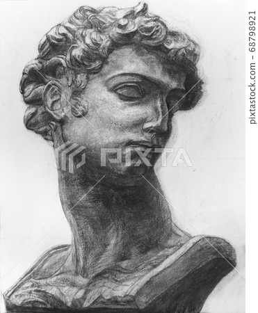 Plaster drawing with charcoal Plaster drawing with charcoal 68798921