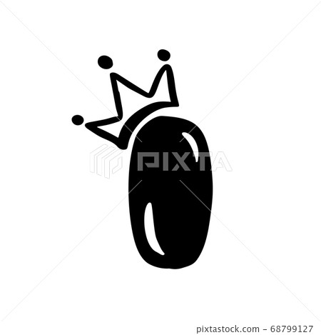 Vector plump vintage cute letter I with crown. Princess element font logo. Valentine hand drawn alphabet sign for page decoration and design illustration. For greeting card, wedding or invitation Vector plump vintage cute letter I with crown. Princess element font logo. Valentine hand drawn alphabet sign for page decoration and design illustration. For greeting card, wedding or invitation 68799127