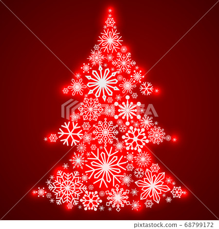 Snowflakes in the form of a Christmas tree.... - Stock Illustration ...