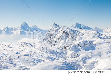 Untersberg Summit. The view from the summit of Untersberg mountain in Austria. The mountain straddles the border between Germany and Austria. 68799553