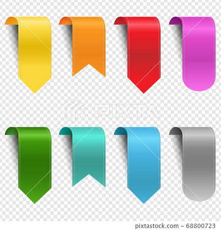 Colorful Ribbon Set Isolated Transparent Background Colorful Ribbon Set Isolated Transparent Background 68800723