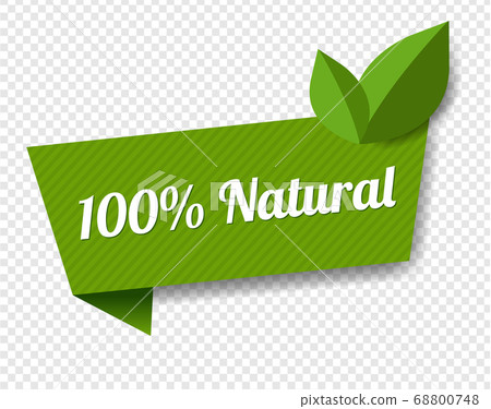 Natural Label With Leaves Transparent Background 68800748