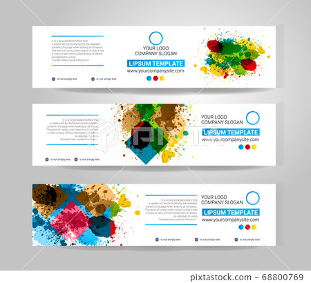 Vector Ink splash banner set. Concept geometric design 68800769