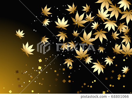 Autumn leaves background mixed with gold... - Stock Illustration ...