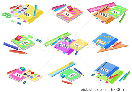 School Supplies, Books and Pencils for Lessons School Supplies, Books and Pencils for Lessons 68801503
