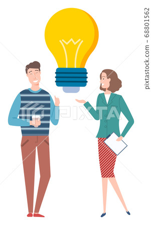 People Discussing, Create Idea, Light Bulb Vector People Discussing, Create Idea, Light Bulb Vector 68801562