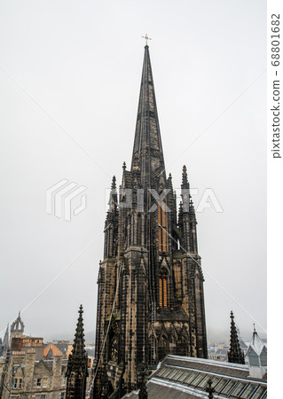 Edinburgh cityscape historic large church and stone buildings Edinburgh cityscape historic large church and stone buildings 68801682