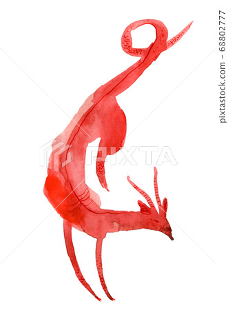 Mythological dog. Red hell hound isolated on white Mythological dog. Red hell hound isolated on white 68802777
