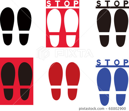 社會距離足蹟的插圖 68802900