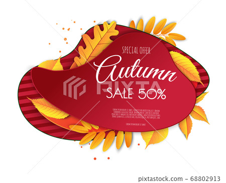Autumn sale background layout decorate with leaves for shopping sale. Frame leaflet or web banner. Vector illustration template. Autumn sale background layout decorate with leaves for shopping sale. Frame leaflet or web banner. Vector illustration template. 68802913