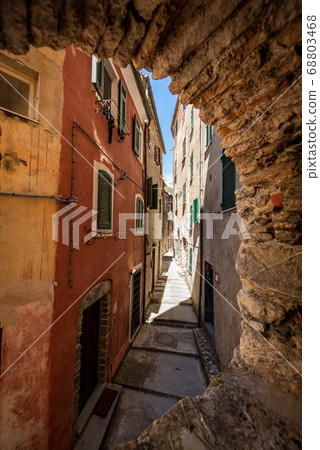 Narrow alley in the Ancient village of Tellaro - Liguria Italy 68803468