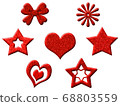 Lame icon material red set 68803559