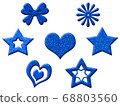 Lame icon material blue set 68803560