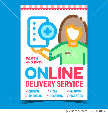Online Delivery Service Advertising Poster Vector 68803817