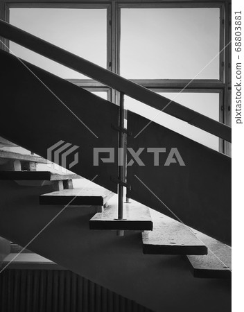Black and white interior architecture details, old 68803881