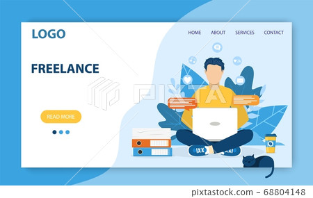 Freelance work landing page template. Freelance work landing page template. 68804148