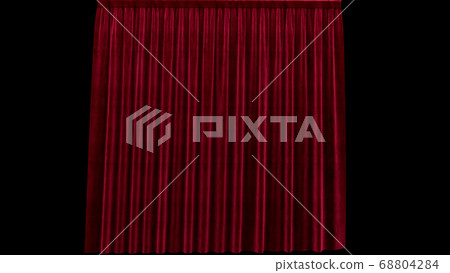 3d render red velvet curtain on a black background 68804284