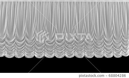 3d render White theater curtain in theater on black background 68804286