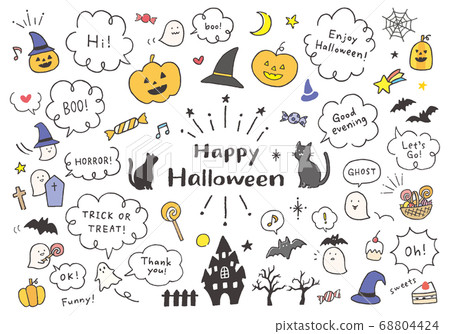 Set of Halloween illustrations and balloons (color) Set of Halloween illustrations and balloons (color) 68804424