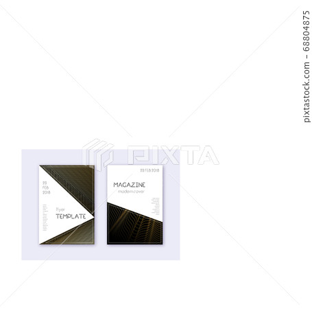 Triangle cover design template set. Gold abstract Triangle cover design template set. Gold abstract 68804875