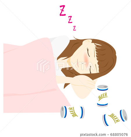 A woman who sleeps getting drunk A woman who sleeps getting drunk 68805076