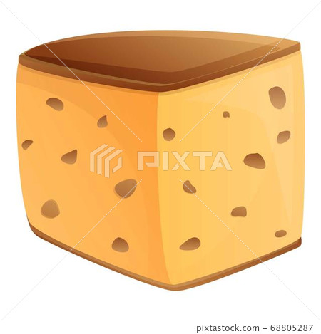 Brown cheese icon, cartoon style 68805287
