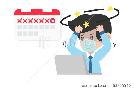 businessman headache with computer work deadline businessman headache with computer work deadline 68805540