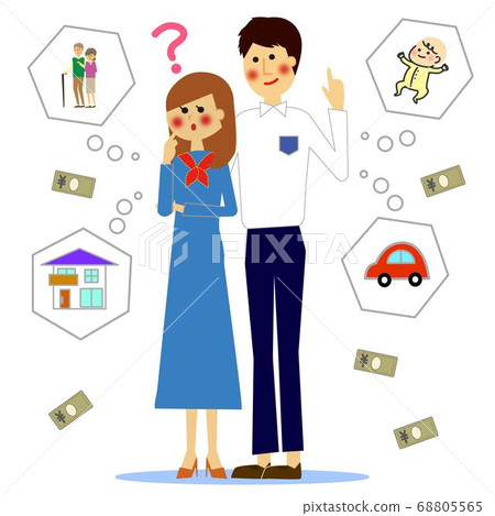 Couple thinking about future funding 3 Couple thinking about future funding 3 68805565
