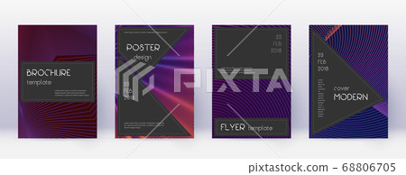 Black brochure design template set. Violet abstrac Black brochure design template set. Violet abstrac 68806705