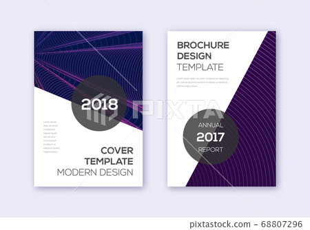 Modern cover design template set. Violet abstract  68807296