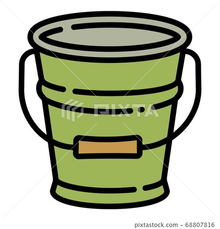 Gardening steel bucket icon, outline style 68807816