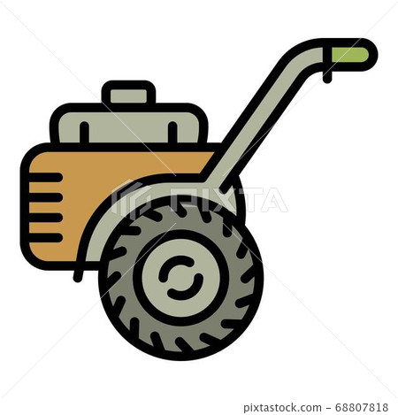 Farm walk-behind tractor icon, outline style 68807818