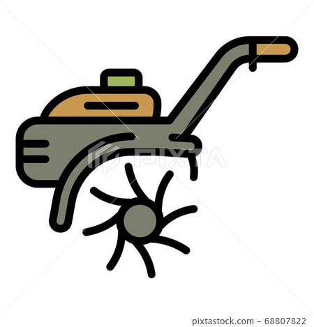 Walk-behind tractor icon, outline style Walk-behind tractor icon, outline style 68807822