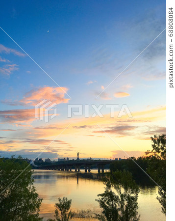Dnipro river Motherland monument Kyiv Dnipro river Motherland monument Kyiv 68808084