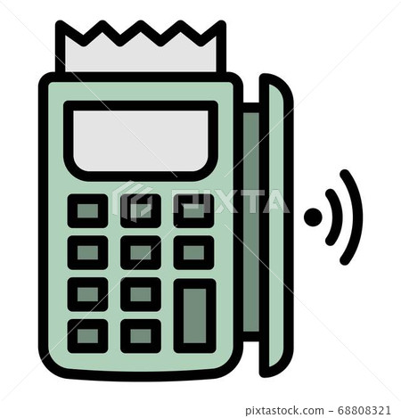 Contactless payment icon, outline style Contactless payment icon, outline style 68808321